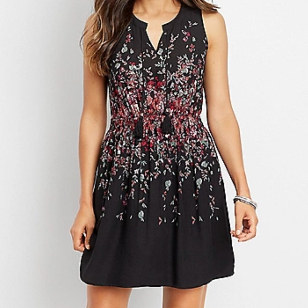Floral Black Dress